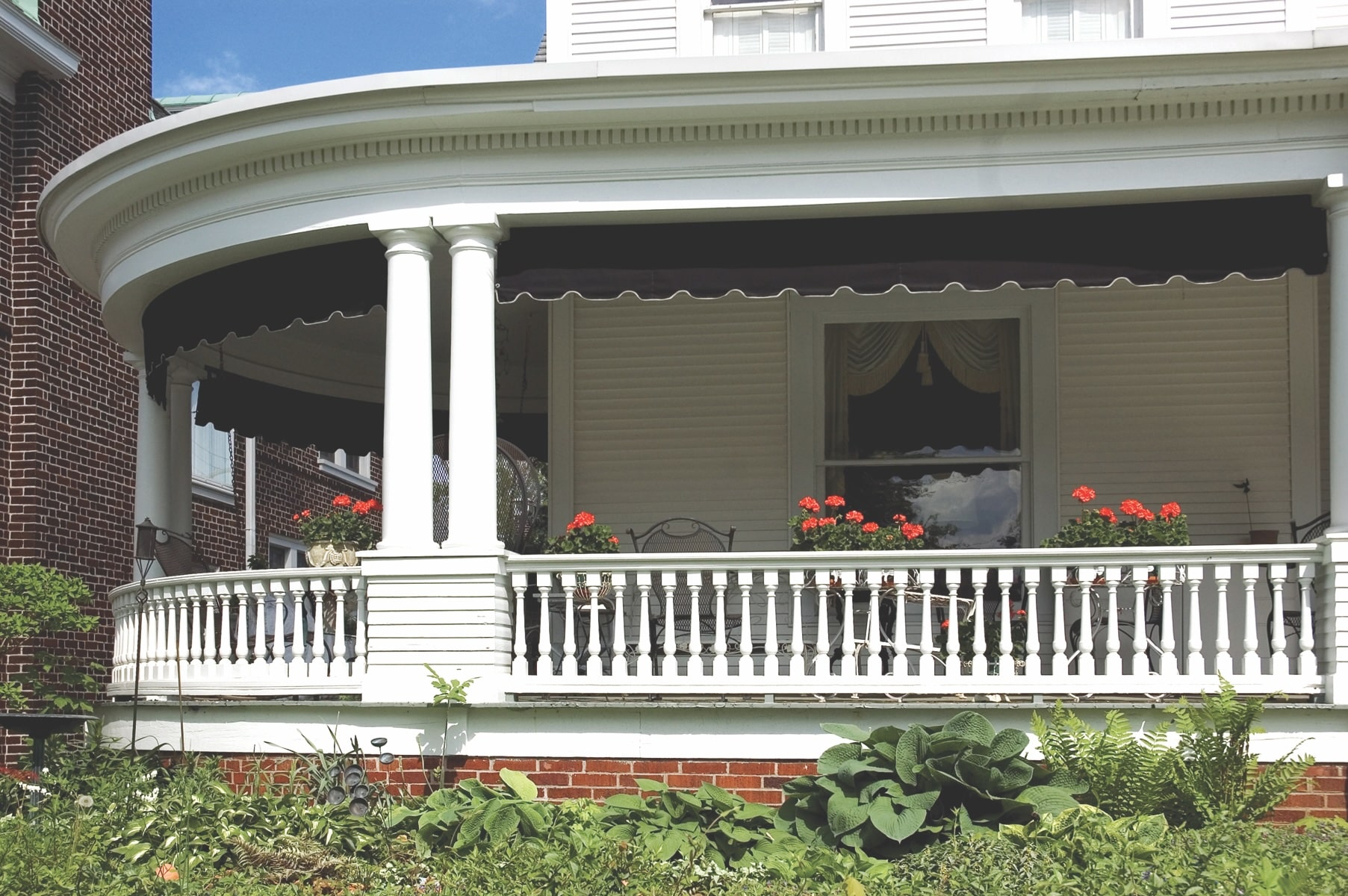 Exterior of front porch of house, typical of Minersville